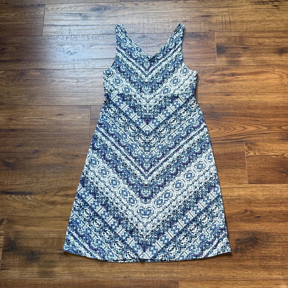 Athleta Women’s Santorini 3.0 V Neck Casual Stretch Swing Dress Size Small